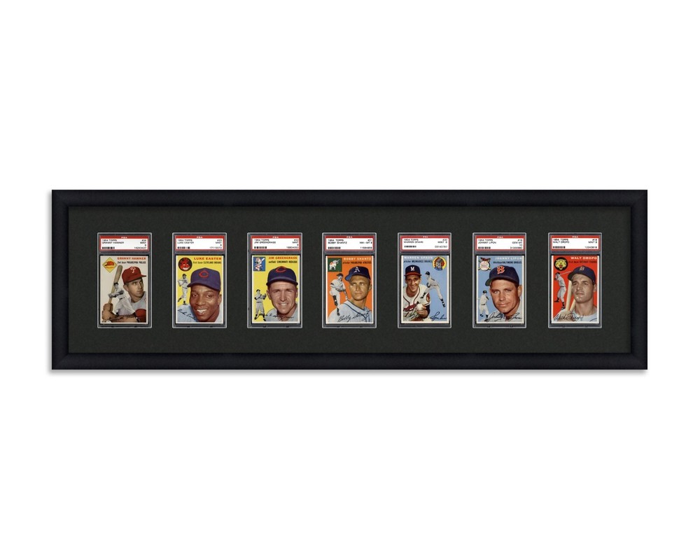 PSA Graded Card Frame Display Holds (7) Slabs Baseball, UV Protection (optional)