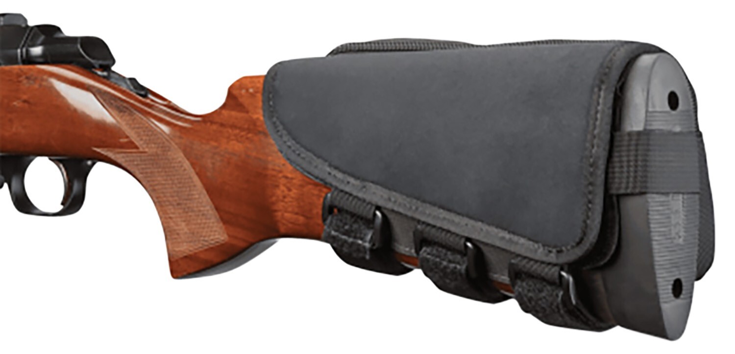 Hunters Specialties 01620 Buttstock Shell Holder W/Pouch Holds 5 Cartridges Blac