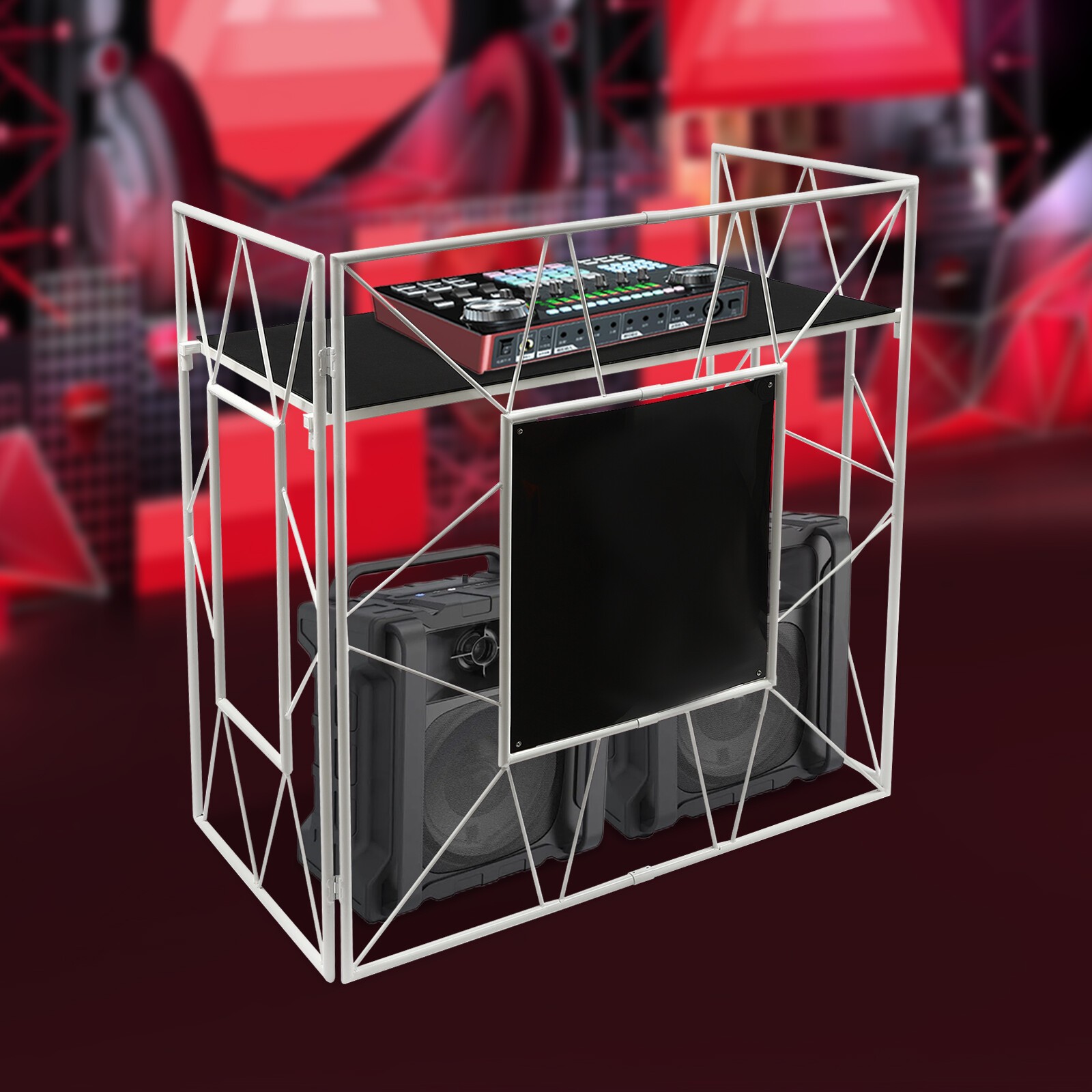DJ Display Stand, DJ Event Booth Facade, Portable DJ Facade Booth Table, DJ Cont