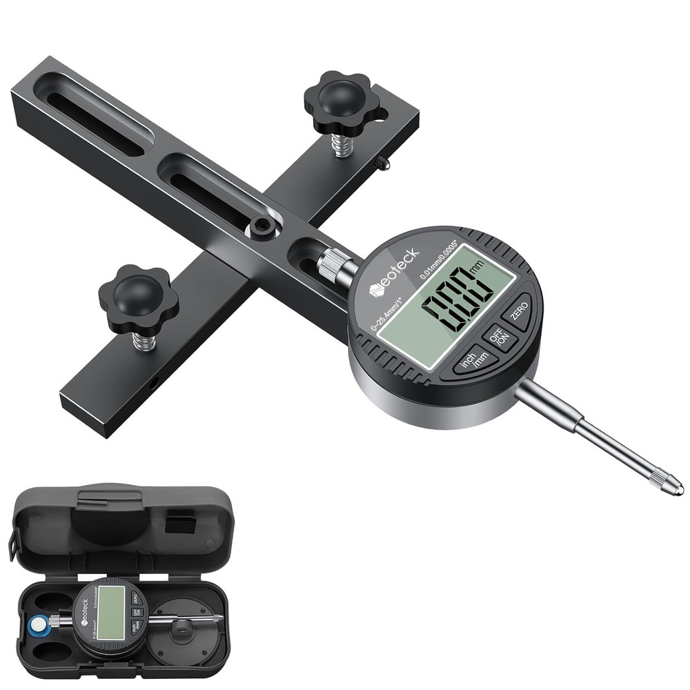 Neoteck 0-1'' Digital Dial Indicator Table Saw Gauge Suitable for Table Saws wit