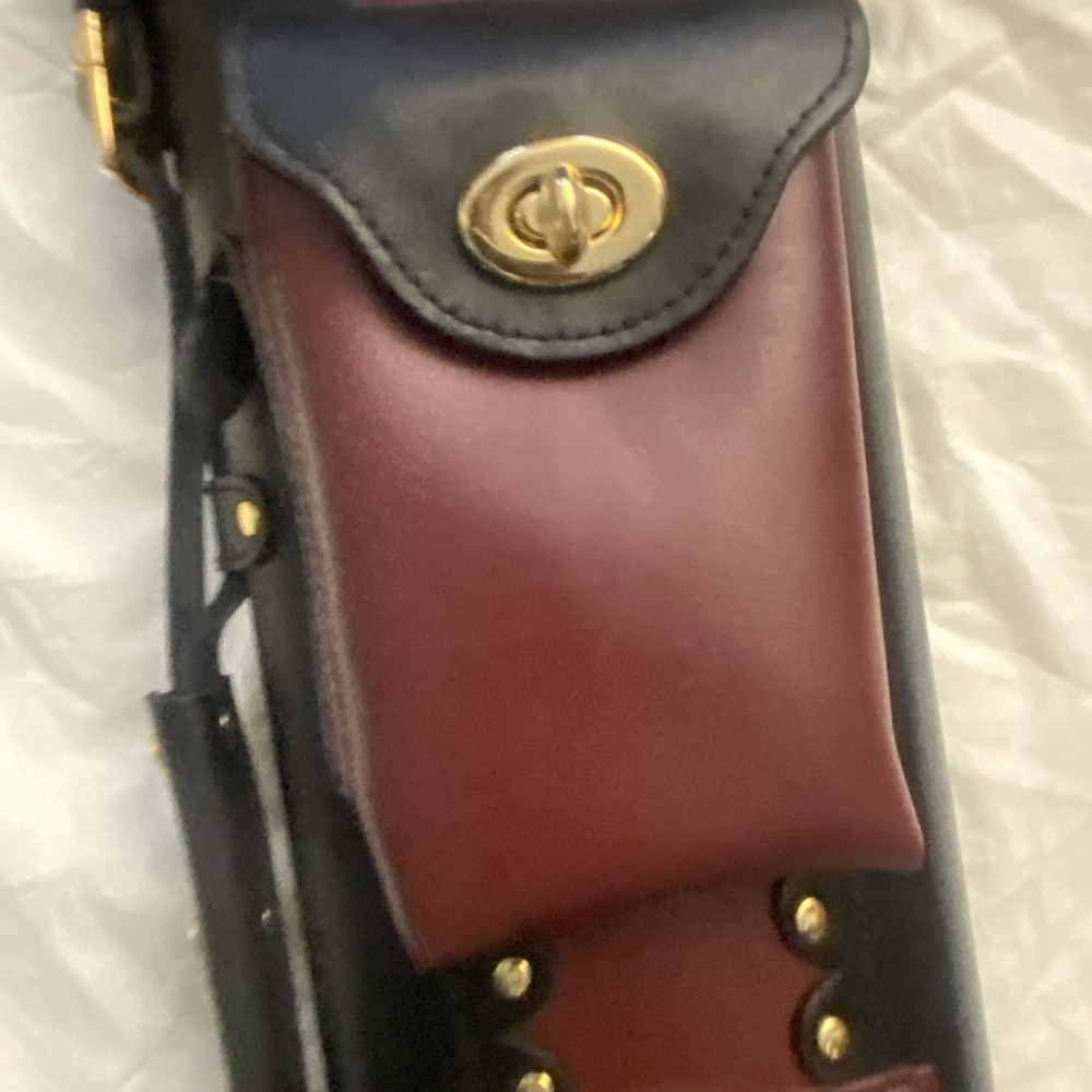 Pool Case 3x7 Inverted Leather Cowboy Case - Brown & Black