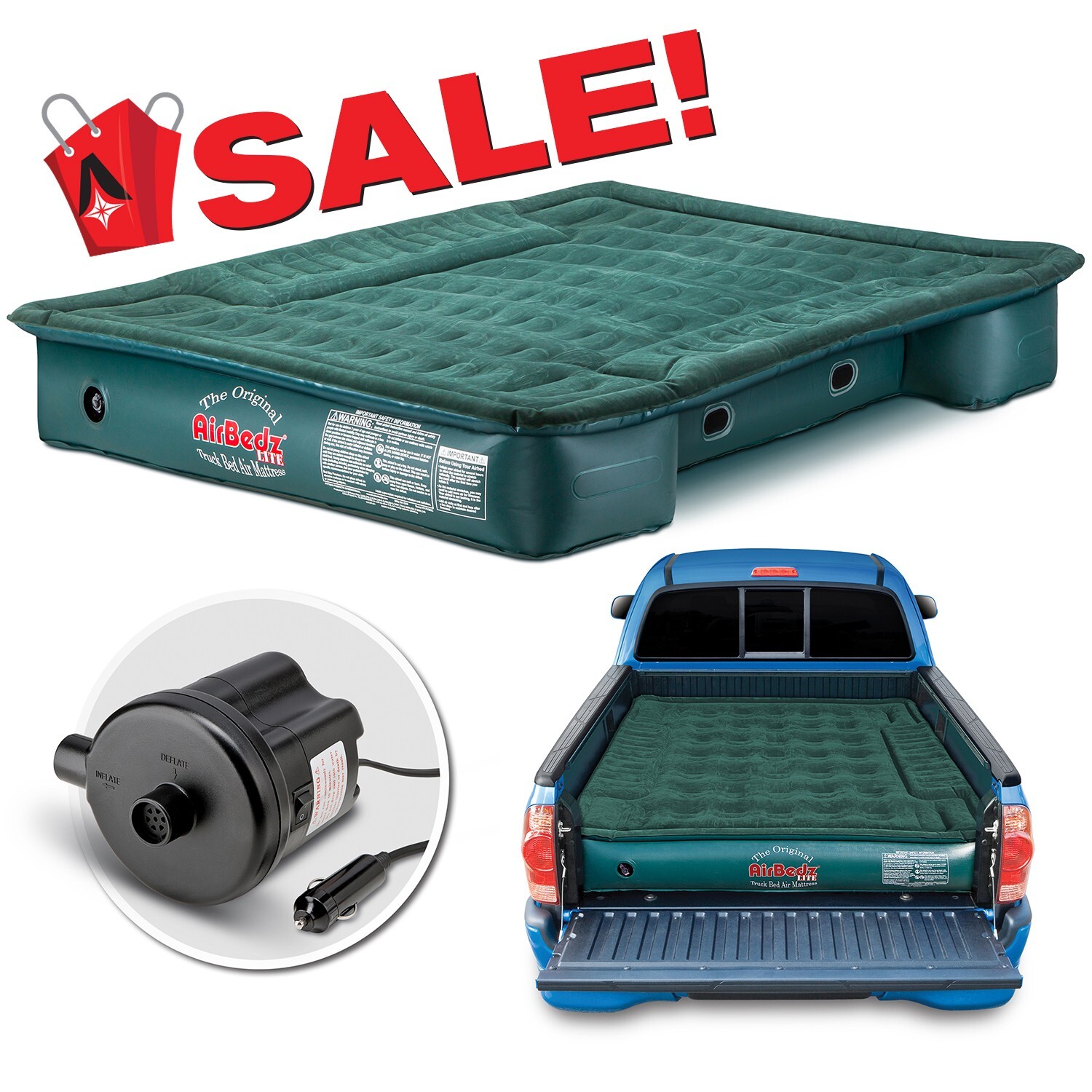AirBedz Lite Overlanding Full Size Truck Bed Camping Air Mattress fits 6'-6.5'