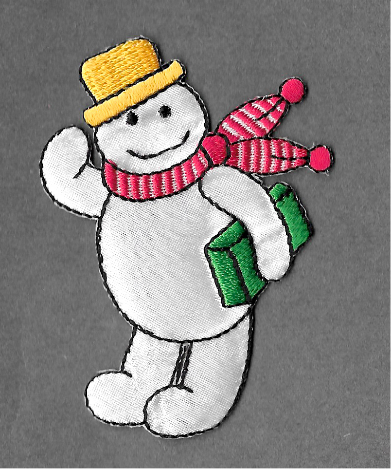 Snowman - Winter - Snow - Embroidered Iron On Applique Patch