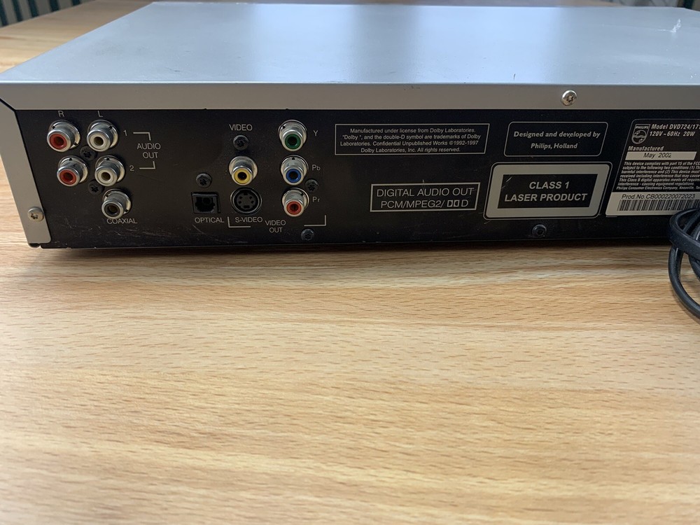 Phillips DVD Player Silver DVD724 Remote Included