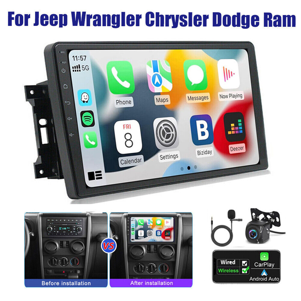 For 2009-2012 Dodge Ram 1500 2500 3500 CarPlay Car Stereo Radio Android 12 GPS