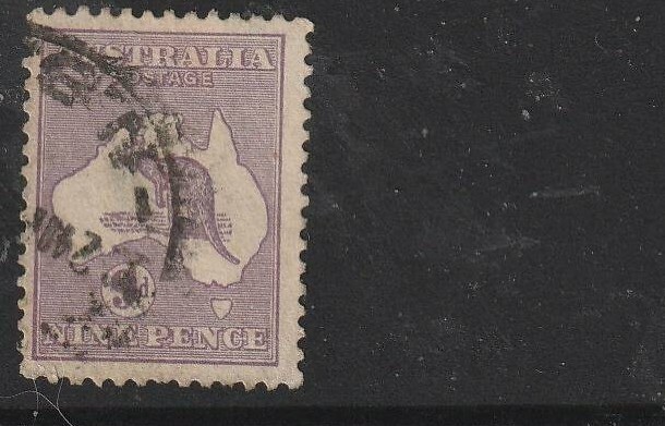STAMPS AUST KANGAROO  9d VIOLET  2ard  WMK    USED