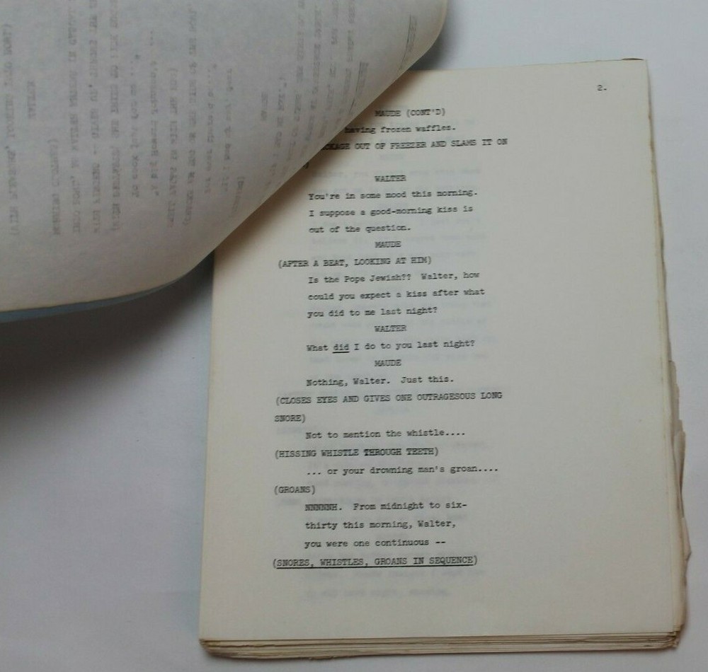 MAUDE / Budd Grossman 1973 Script "Carol's Problem" gift down payment on a house