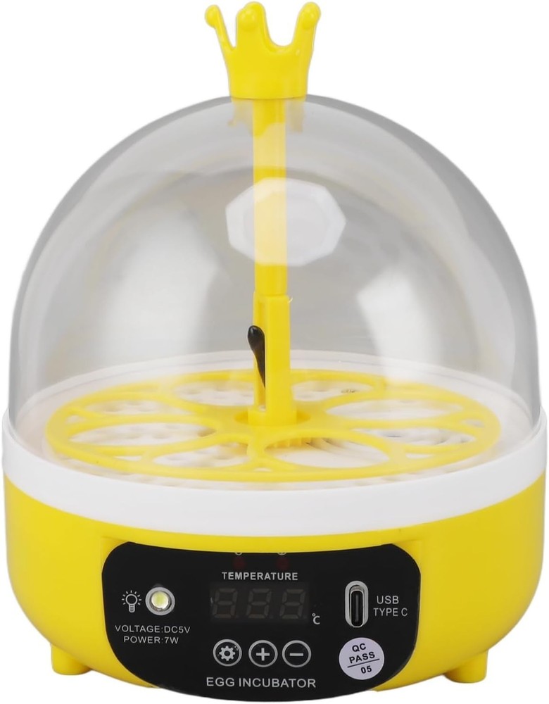 Mini Egg Incubator with Automatic Temperature Humidity Control, Transparent L...