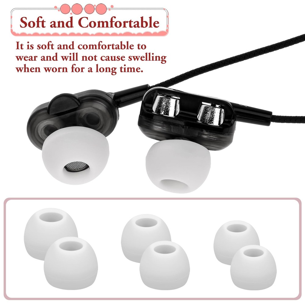 15 Pairs Silicone Ear Bud Replacement Pieces Earbuds Tips Replacement...
