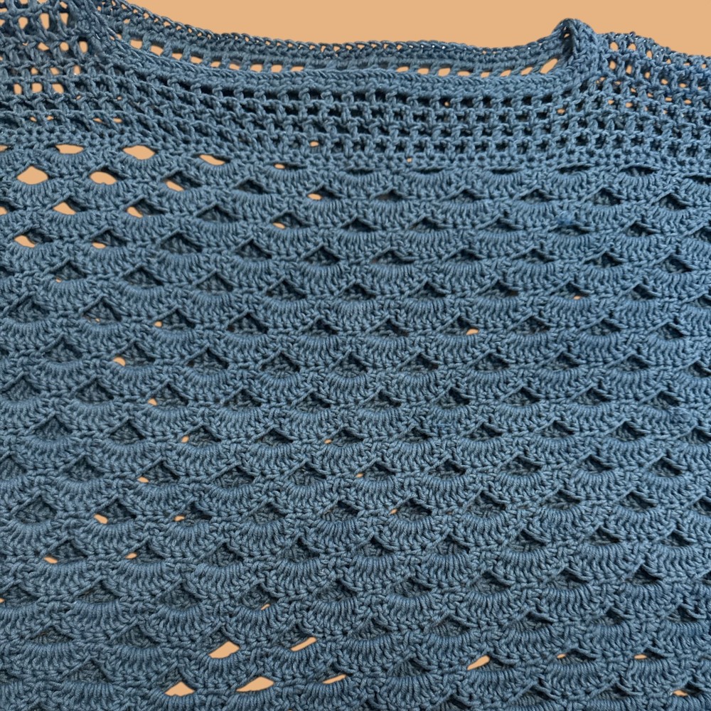 Crochet Blue Cover Top