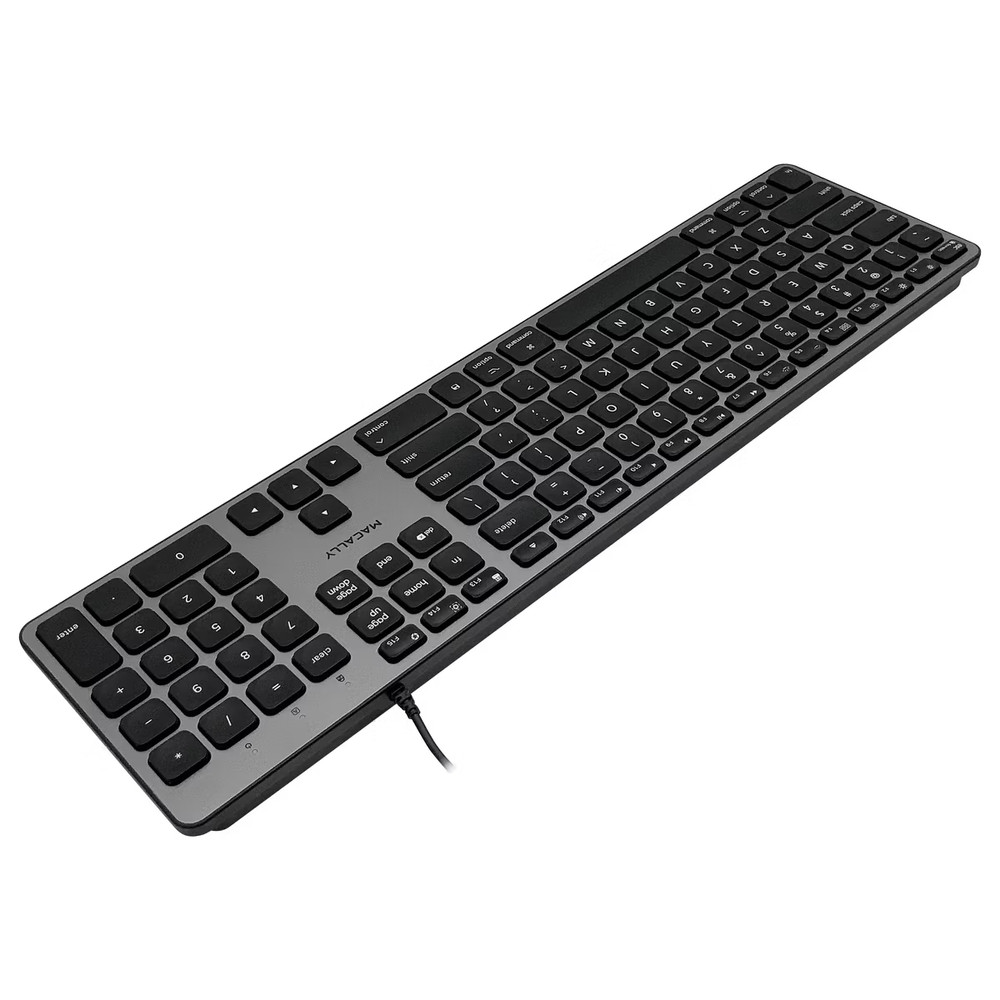 Macally Full Size 107 Key Wired Keyboard For Mac-Concave keycaps-new