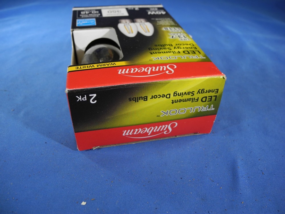 Sunbeam LED Dimmable Decorative Candle E26 Medium Base Warm White 2 Bulbs Total