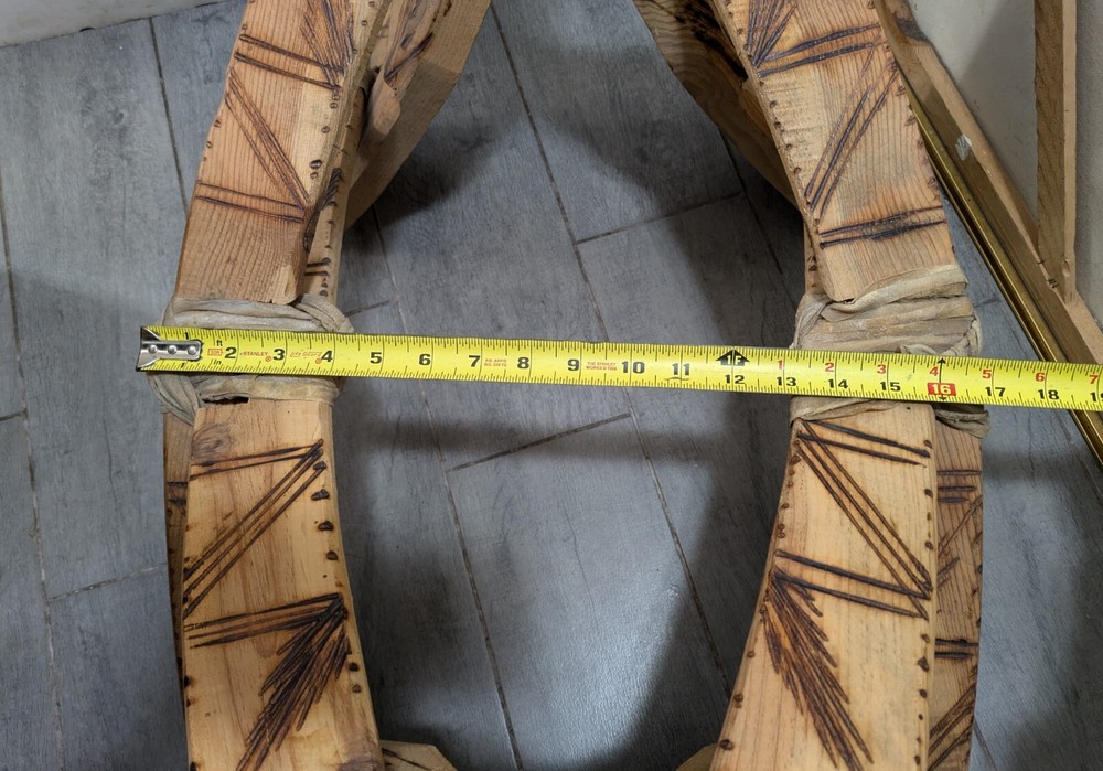 Vintage Rustic Hand Carved Camel Saddle Foot Stool