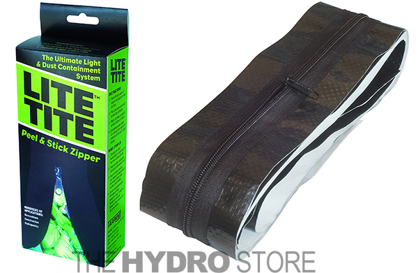 Lite Tite Heavy Duty Peel & Stick Zipper for Tarp Tent Doorway