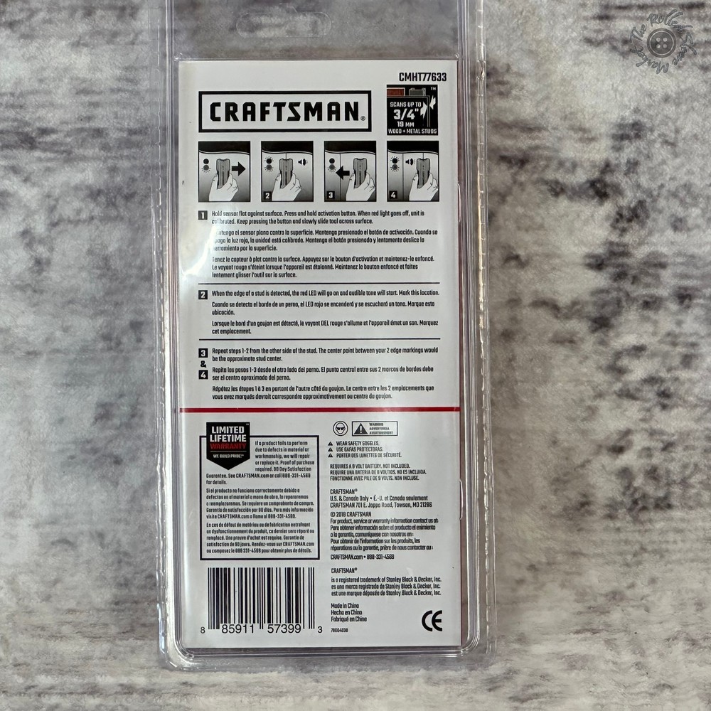 New & Sealed - Craftsman Stud Sensor Finder 3/4" Depth - CMHT77633