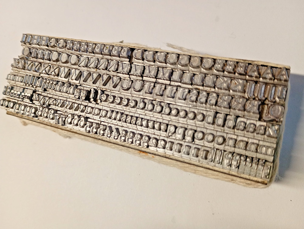 14 point BASKERVILLE Upper & Lower case / Uppercase letterpress printing type