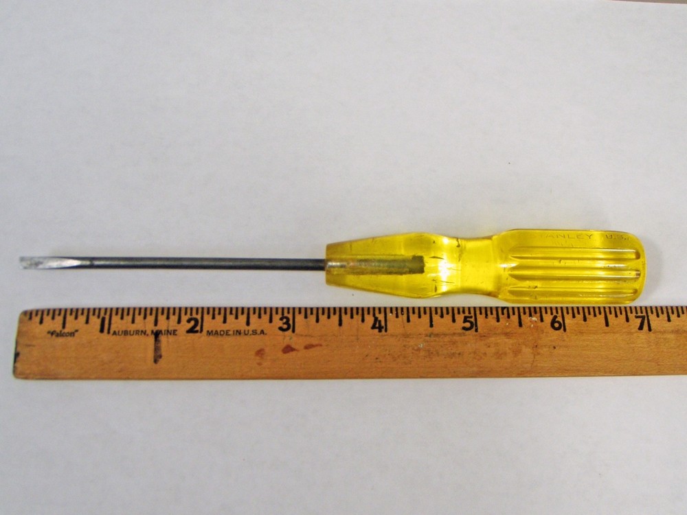 STANLEY Bell System Flat Blade Screwdriver KS6854 Yellow Plastic Handle GUC