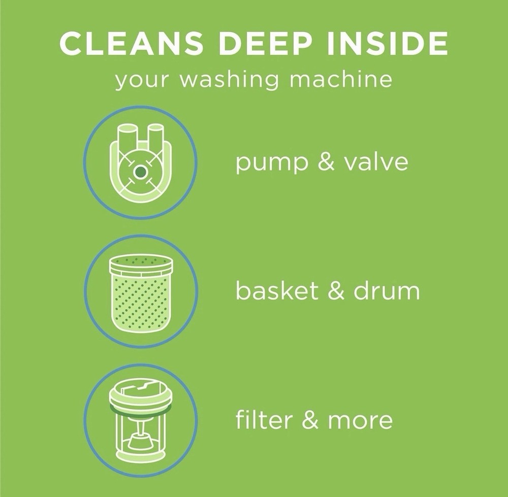 Washing Machine Cleaner, Cleans Front Load and Top Load Washers, Including HE...