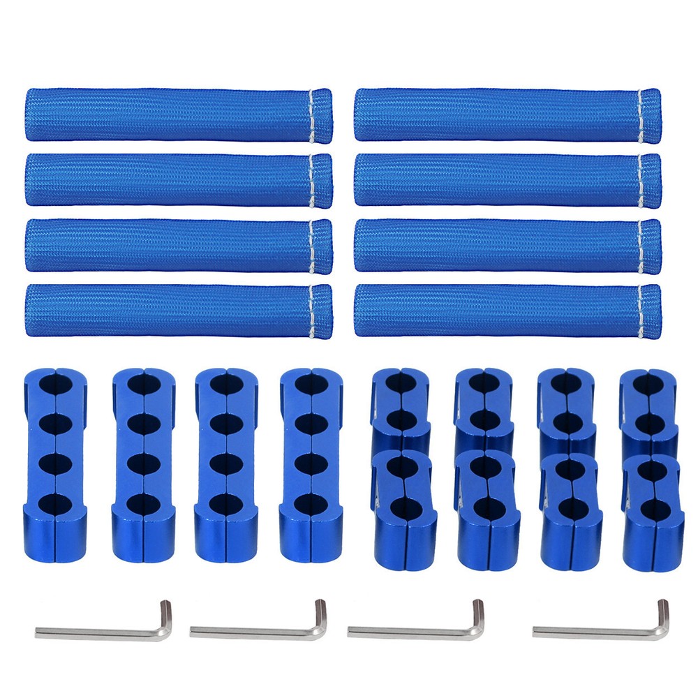 Spark Plug Heat Shield Protector Engine Spark Plug Wire Separator Blue 20Pcs