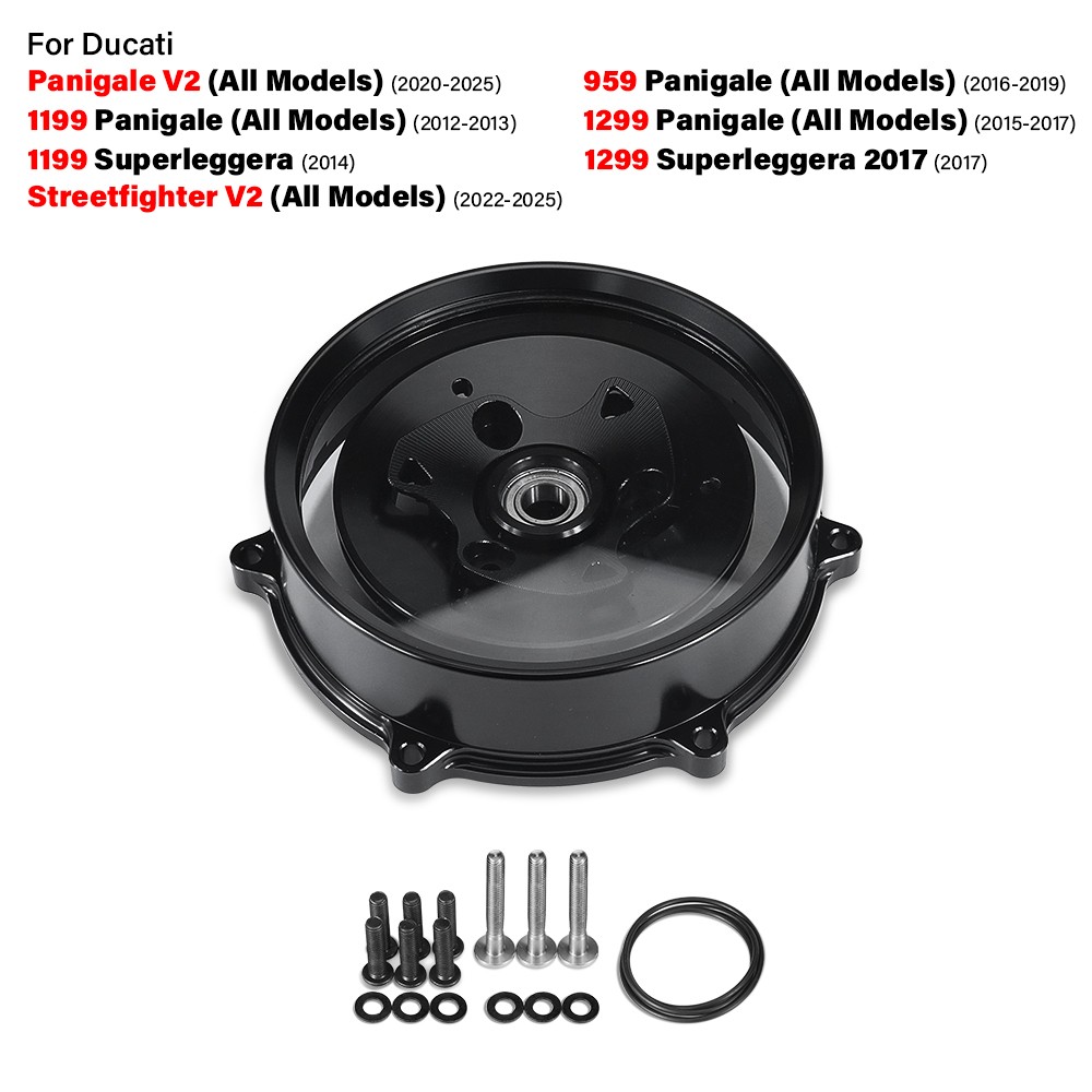 For Ducati 1199 1299 959 Panigale CorSe Streetfighter V2 Clear Clutch Cover