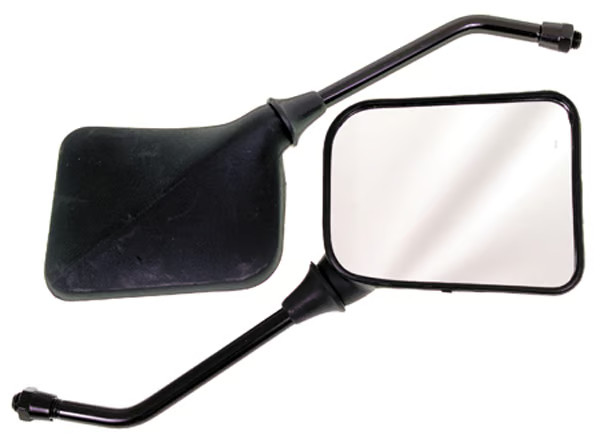 Emgo Universal Rectangular Mirror - Matte Black - 118mm x 85mm - 10mm Thread - B