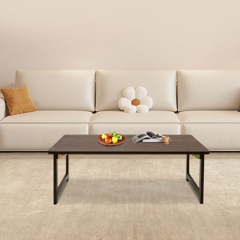 Bamboo Foldable Floor Coffee Table, Low Coffee Table, Floor Standing Table