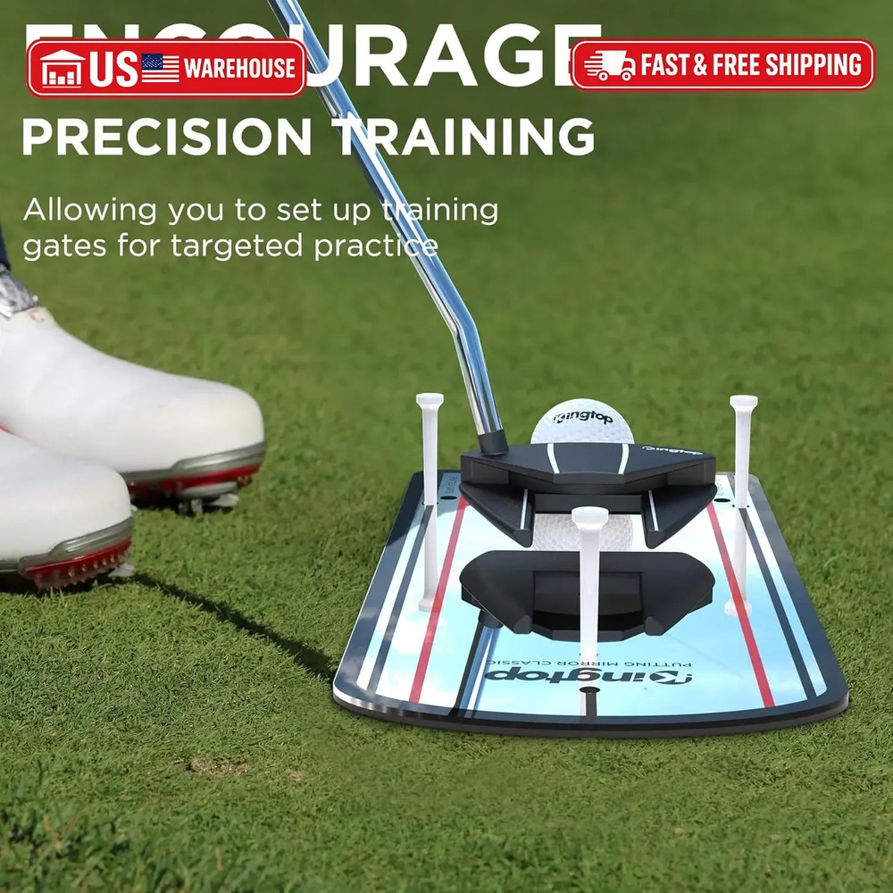 KINGTOP Golf Putting Mirror - Alignment Putting Training Aids for Consistency &