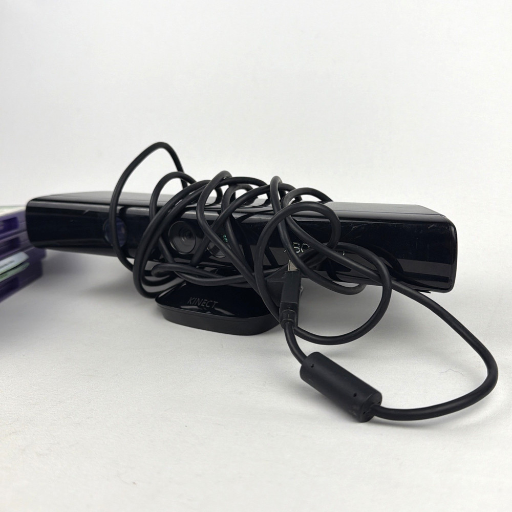 Microsoft Xbox 360 Kinect Motion Sensor Plus 4 Games Bundle Lot [Read desc.]