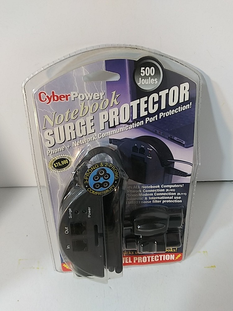 CyberPower Notebook Surge Protector 500 Joules - CPS500NBP