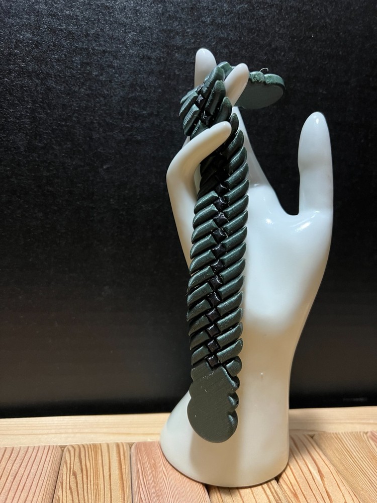 Dark Green Snake Skin texture Chotki/Plastic/handmade 3Dprinted Size 22cm 35gram