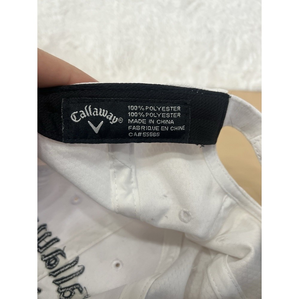 Callaway White Performance Golf Hat Adjustable Mesh Cap Black Logo