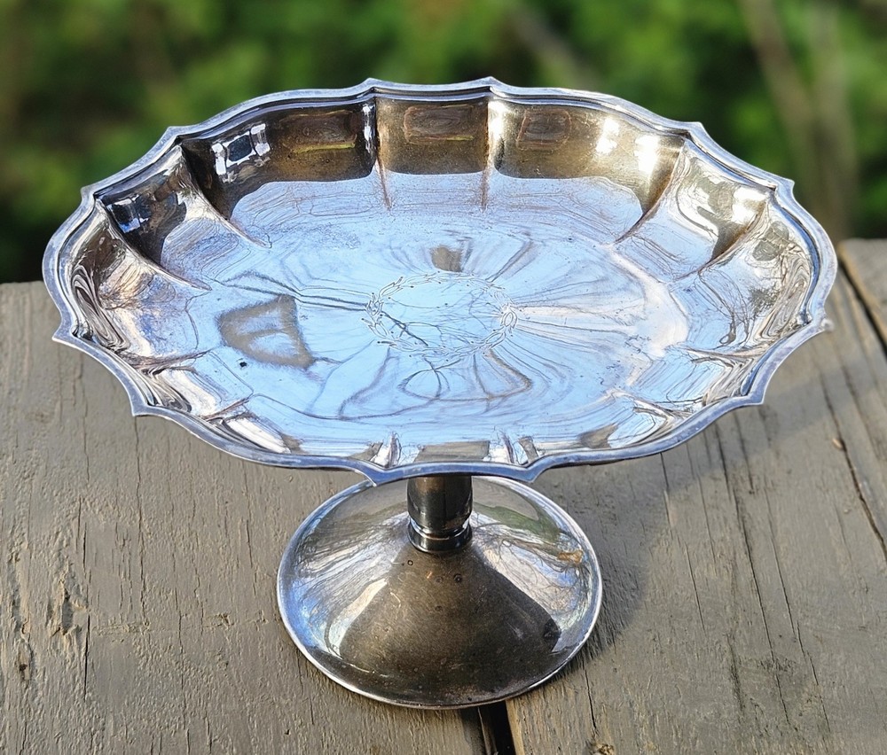 Silver Plate Vintage Compote Footed Bowl Dish Candy Fruit