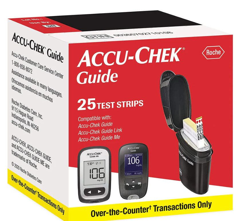 ACCU-CHEK Guide Glucose Blood Test Strips - 25 Strips EXP 07/2026-09/2026