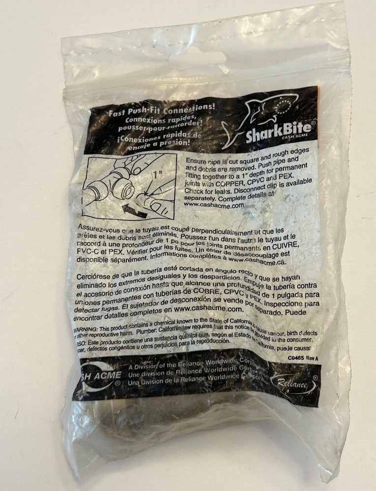 SHARKBITE #U249A Drop Ear Elbow 1/2 x 1/2 - New