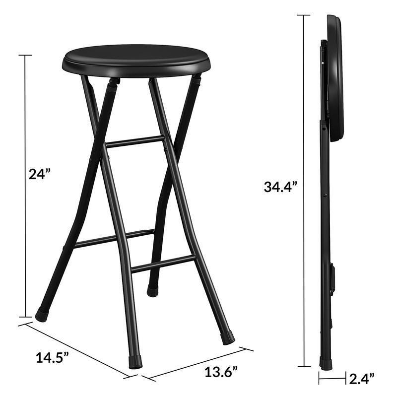 Portable Folding Metal Stool Compact Multi-Purpose Seating Slip-Resistant Padded