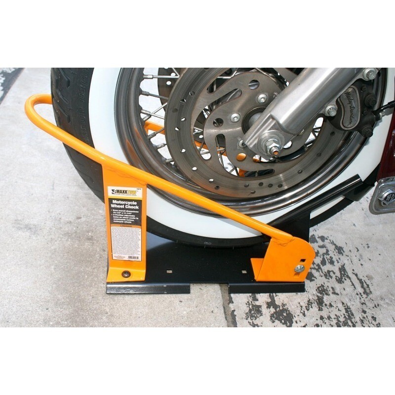 Motorcycle Wheel Chock Universal Wheel Compatibility Effortless Solo Strap-Down