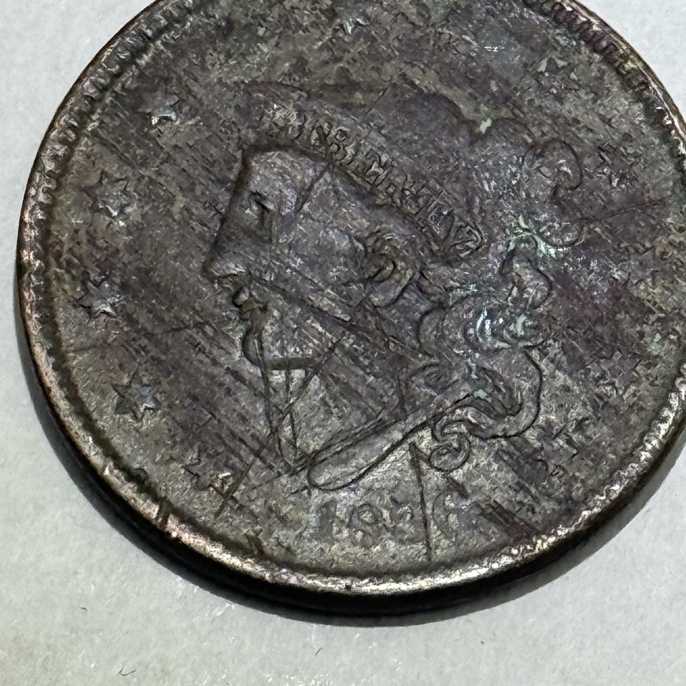 1836 Large Cent W/ Cud