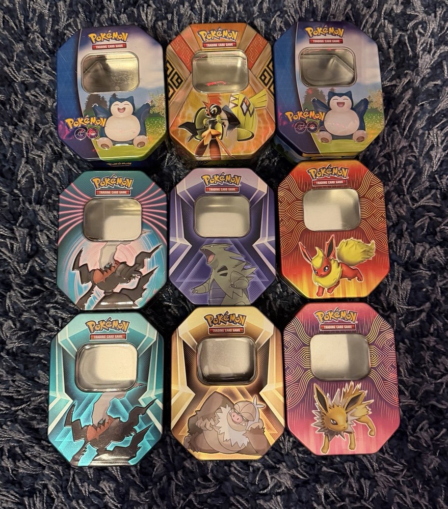 Pokemon tins ETB boxes and player guides EVERYTHING IS EMPTY check description