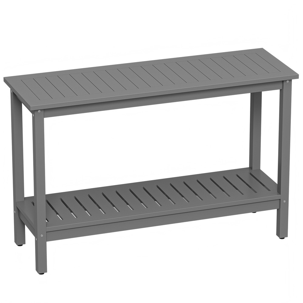 Gray Console Table Indoor Outdoor Multifunctional Buffet Bar Storage Organizer