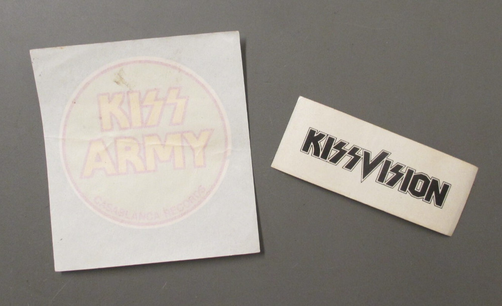 Kiss Army Decal ORIGINAL 1970s + KISSVISION Sticker ORIGINAL !