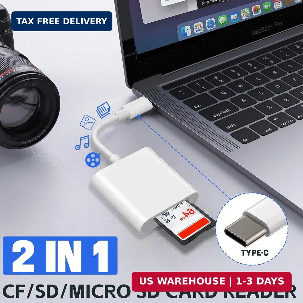 USB C SD Card Reader, Type C SD Card Reader, Supports SD and MicroSD Memory Card