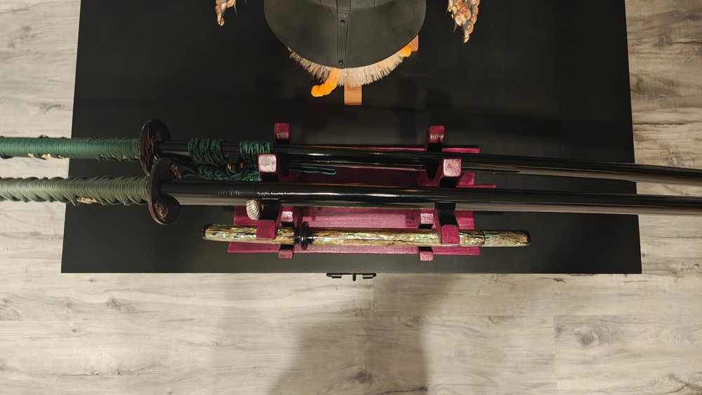 Katana Stand 3 Tier Handmade Red Oak