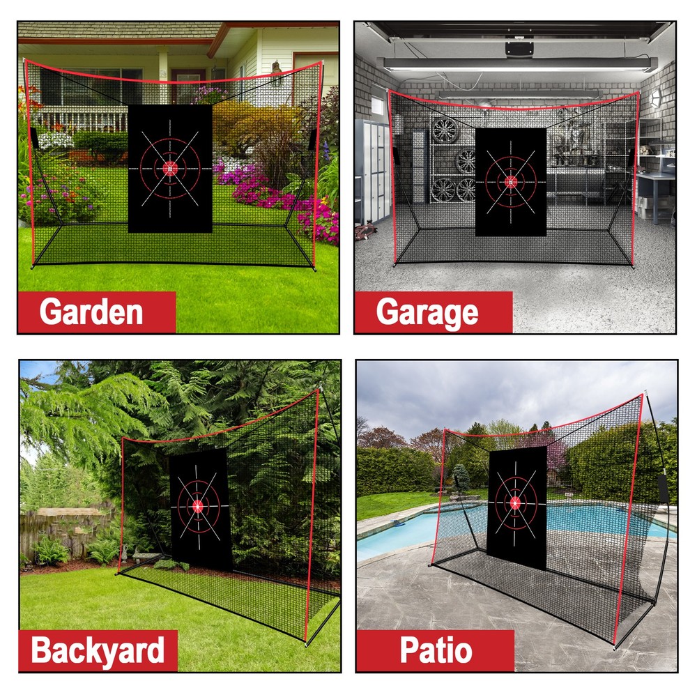 7X10FT Pop Up Golf Hitting Chipping Practice Net for Outdoor with Target zone