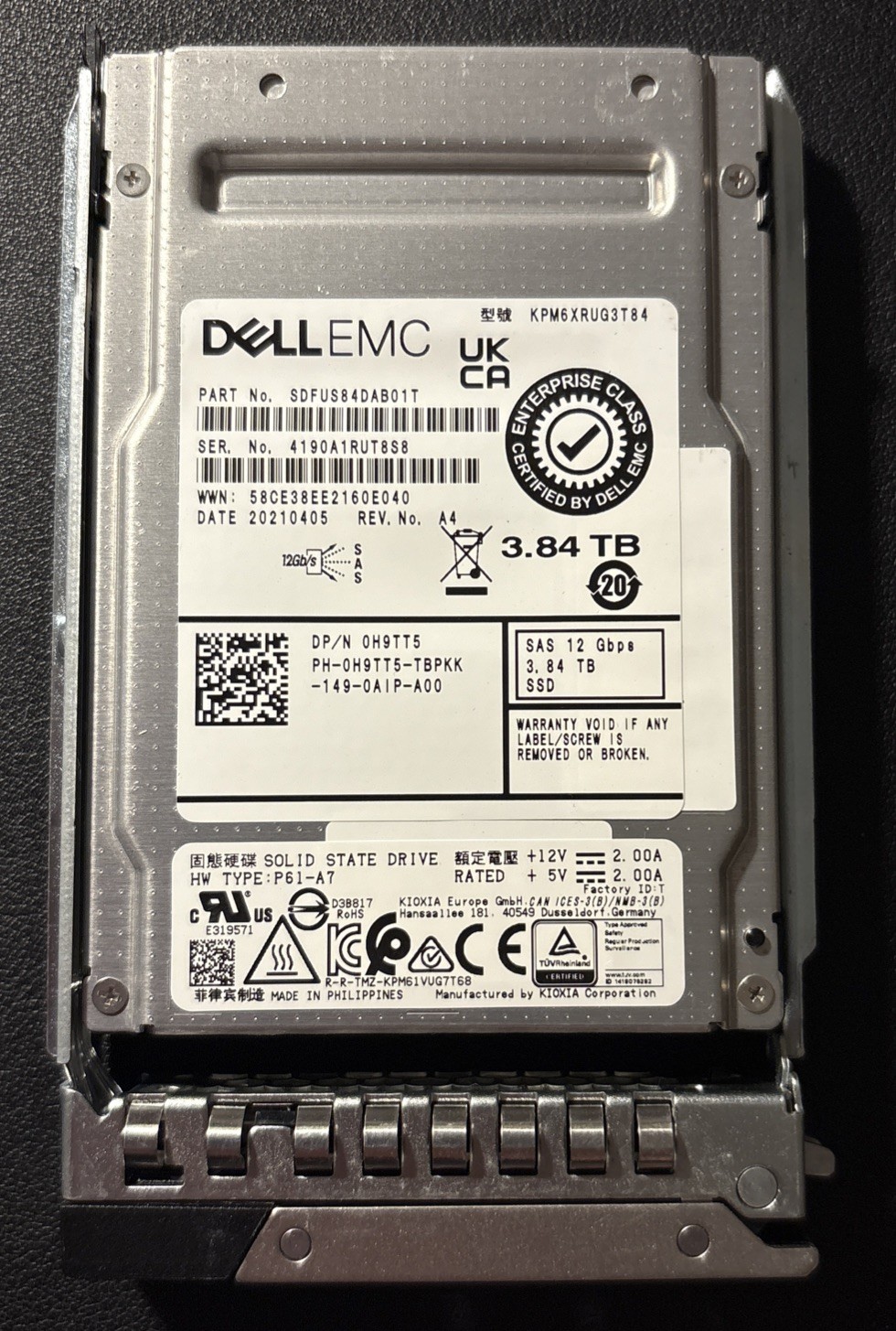 Dell 3.84TB SAS 2.5" 12G SSD SDFUS84DAB01T - KPM6XRUG3T84