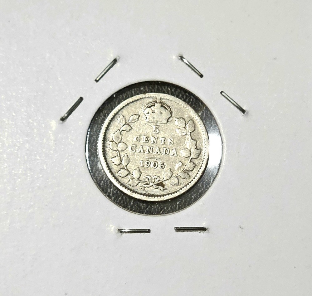 1906 Canada 5 Cent. .925% Silver. CANB