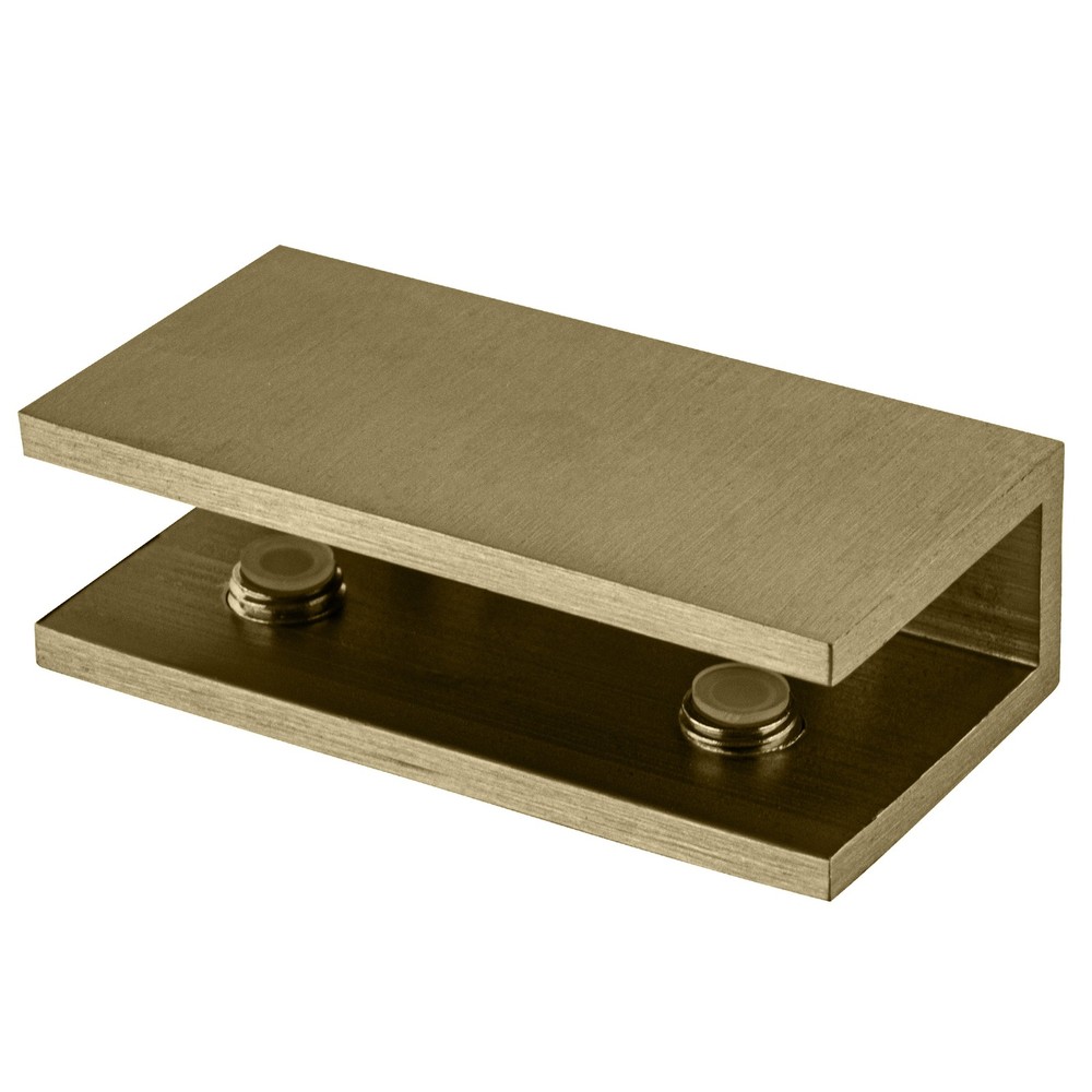 CRL Brushed Bronze No-Drill Fixed Panel Glass Clamp Solid Brass