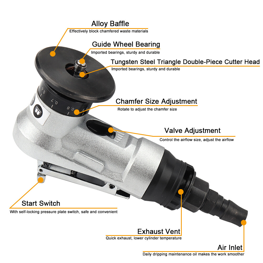 Mini Air Chamfer Trimming Tool Adjustable Chamfering Pneumatic Beveling Machine