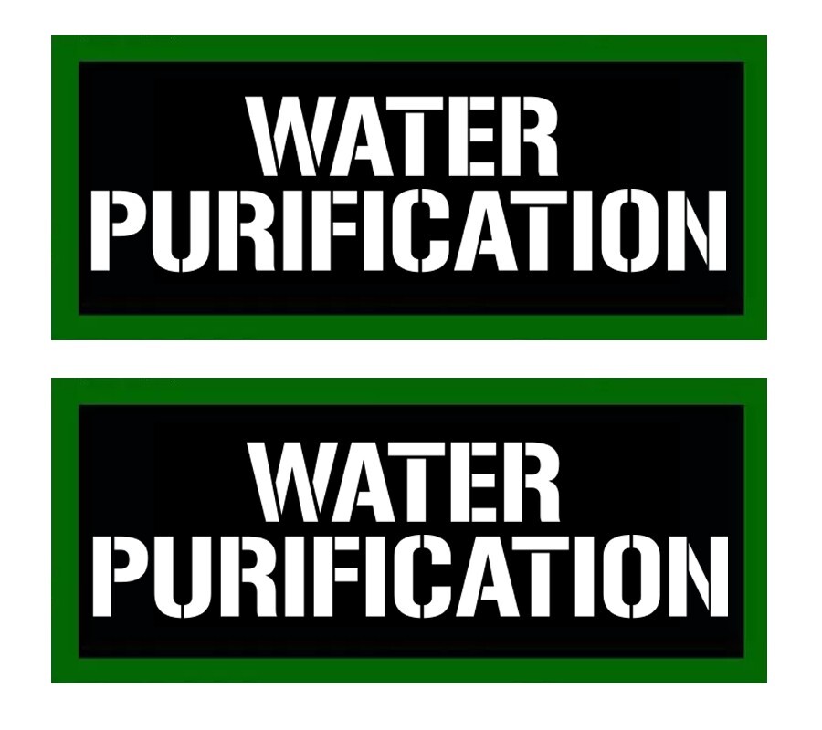 Water Purification Labels 7" x 3" stickers decals Ammo Storage (2PACK) LARGE