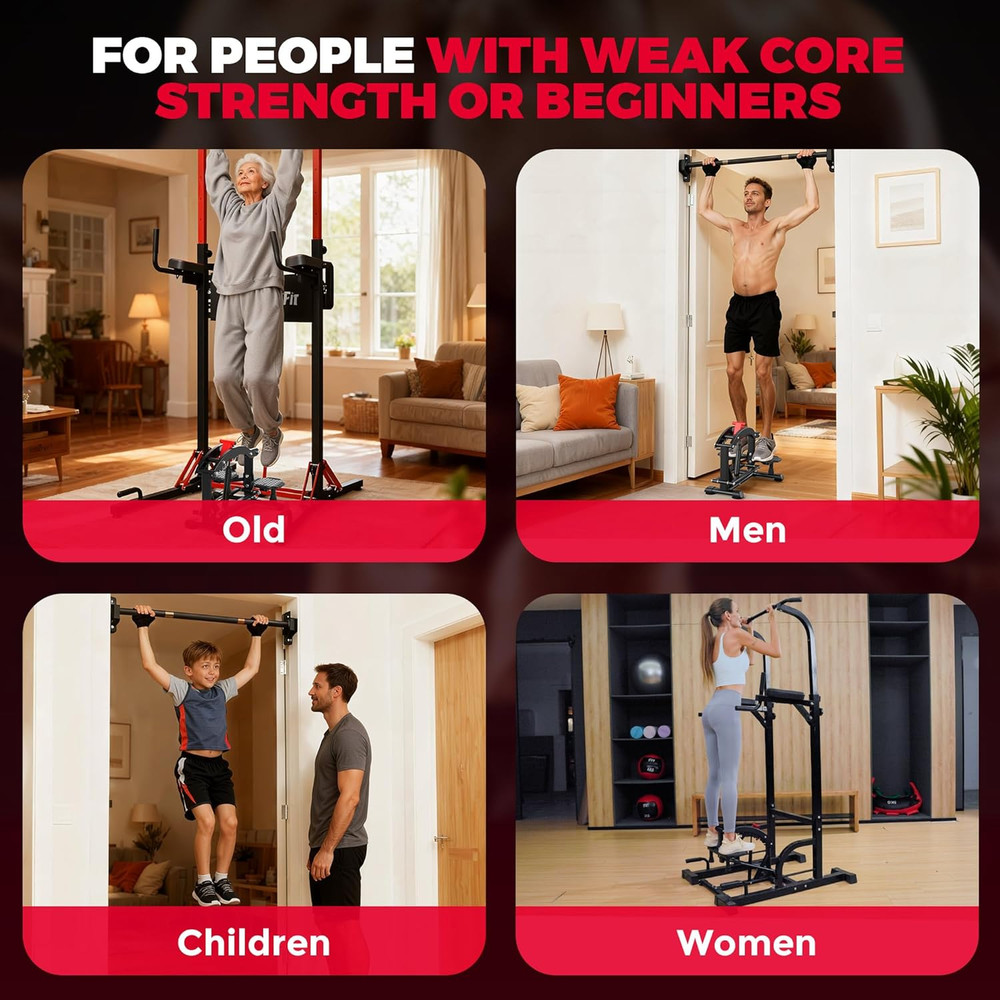 ONETWOFIT Pull up Assistance Machine 660 LBS, Multi-Function Adjustable Power As