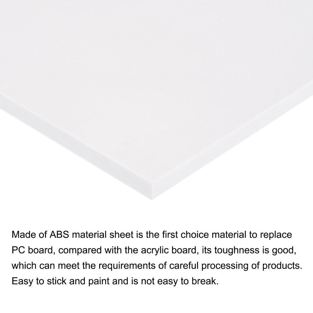 ABS Plastic Sheet 7 x 4 x 0.24" ABS Styrene Sheets White 3 Pcs